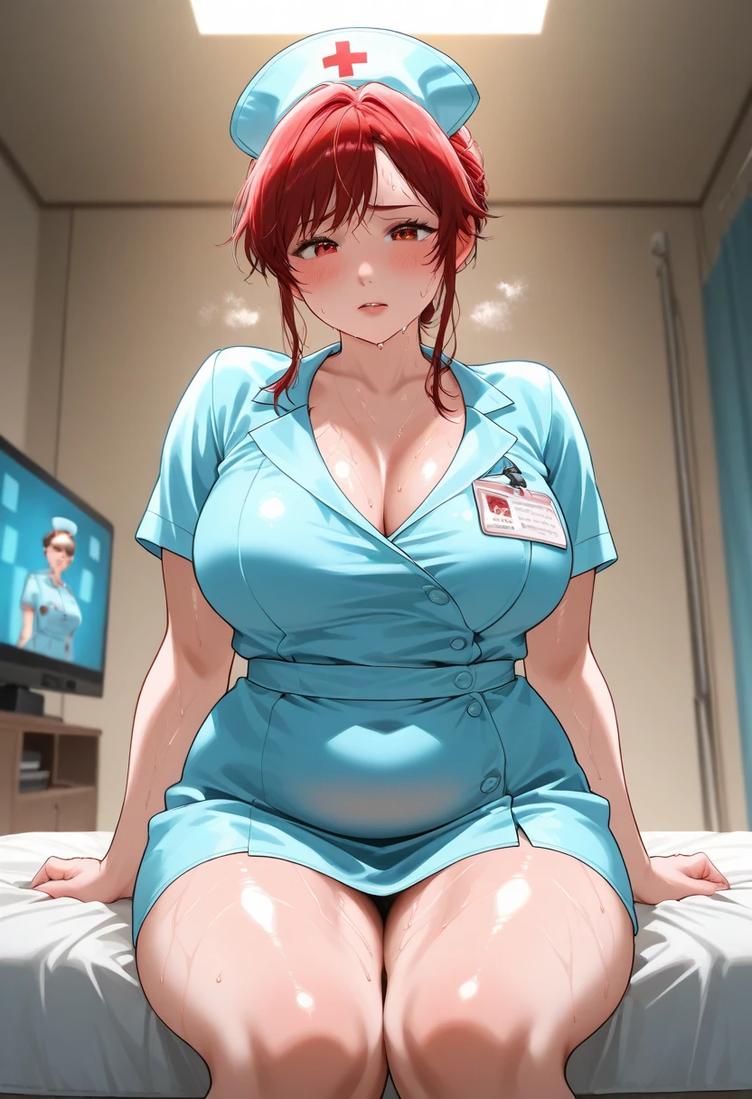 hospital, latex nurse suit,nurses,busty,gloves,labcoat,redhair woman, red eyes , gigantic boobs ,medical instruments,asian nurse,two nurses,speculum,examination room,oversize boobs,mask ,big ass ,strap on, lay on table ,legs spreaded,giving birth,gyno chair , dentist , big cock,pregnant
