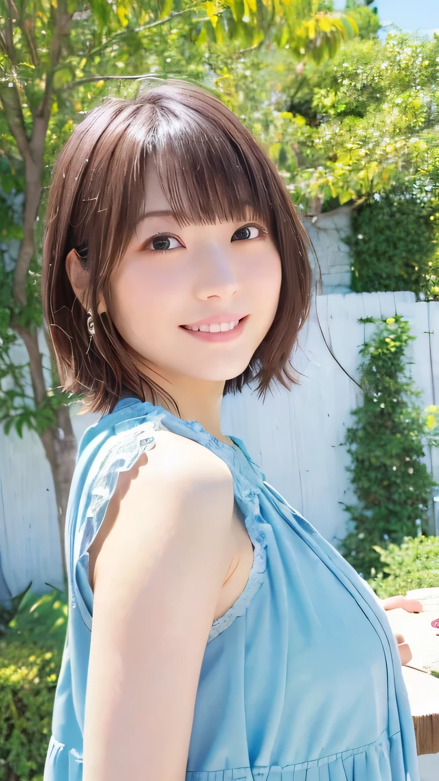 1girl, woman, 25 years old woman, girl in summer clothes, beautiful, medium breasts, flirtatious look, ((very detailed)), (perfectly detailed face), (well detailed hand), photorealistic image, high res, 1girl, woman, ((tanktop jersey:1.78)), looking at viewer:1.8, (1girl eyes looking at viewer:1.55), camisole, Upper body, Plain costumes, Simple Background, Emphasis on the chest, Hands behind the body, White outfit, photorealistic, (bokeh), best quality, 8k, UHD, UHD