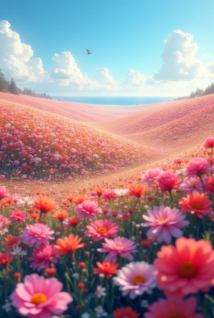 Help me create a sea of flowers