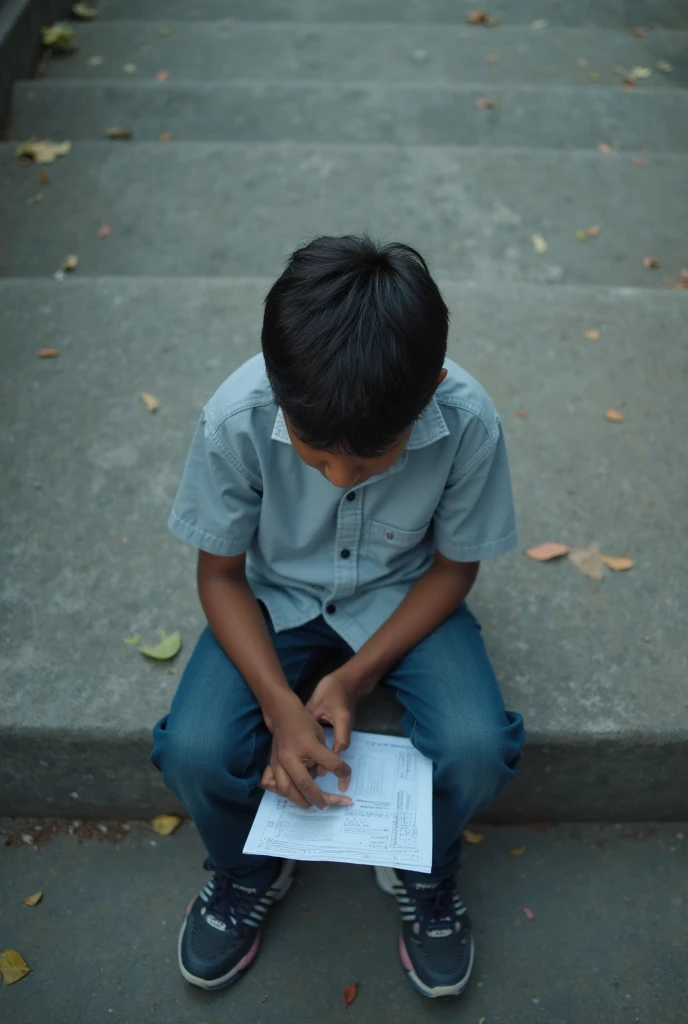 A boy studying maths