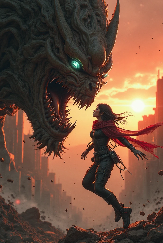 A possessed monster girl screaming towards the camera