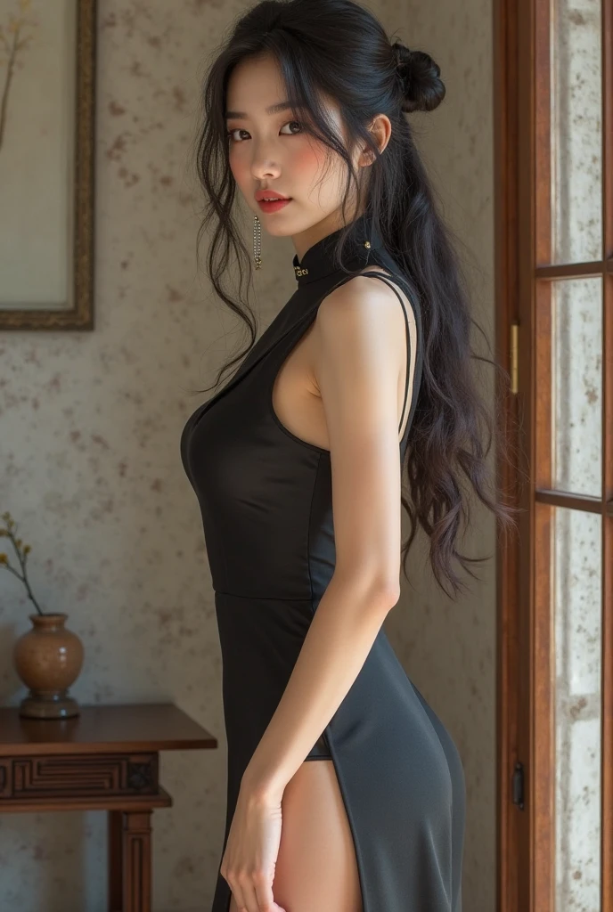 Attractive young girl, 16 years old, Magician Woman,(Lucifer's Uniform),Cute face,(Sexy appearance), Big Breasts, valley, Official Art,Highly detailed CG Unity 8k wallpaper, (masterpiece:1.0),(highest quality:1.0), photo shoot, 8k, Browsing Caution, High resolution, Kodak Portrait 400, Film Grain, Lens flare brilliance,Show Viewer