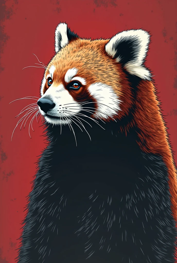 Graffiti, scribble, Comics by Petra Cortright, best quality, masterpiece, red panda artwork, Representative work, official art, Professional, Ultra intricate detailed, 8k, red panda art, Black background