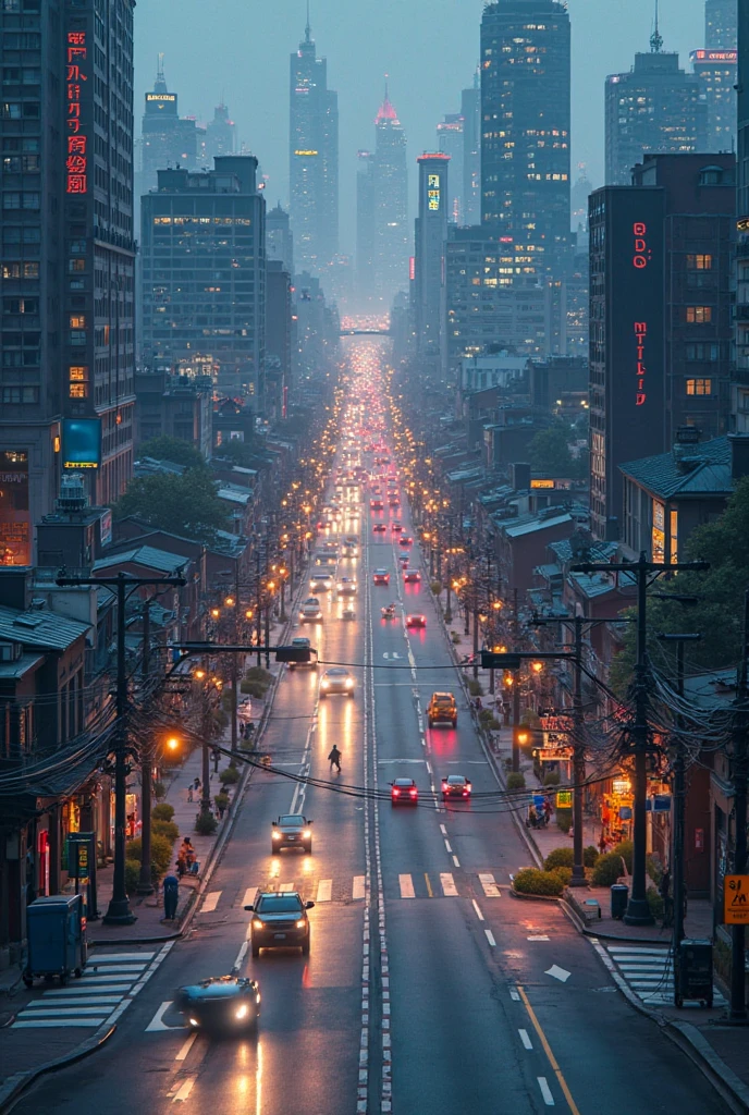 a giant naked woman in a city