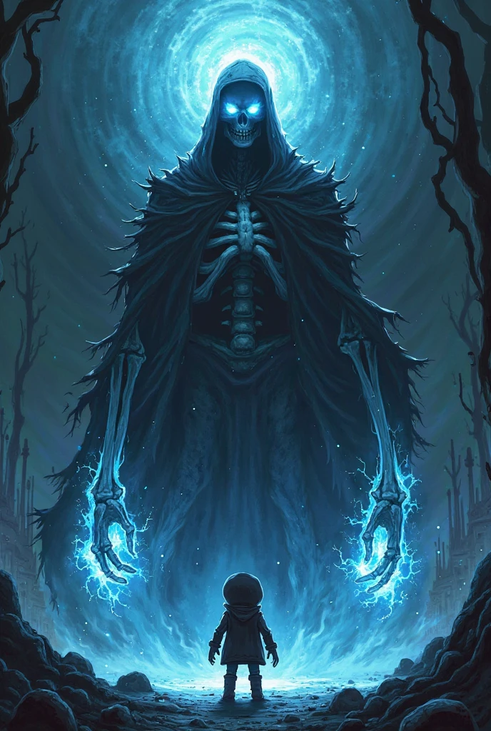 mystical monster of the dark cemetery landscape mode ruins (skull face: 1.2) coming out of the cemiterio vines 1.2) fireflies of choppy water midnight moonlight backlight (masterpiece: 1.2) (illustration: 1.2) (best quality) (detailed) (intricate) (8k) (HDR) (wallpaper) (cinematic lighting) (sharp focus) --auto --s2