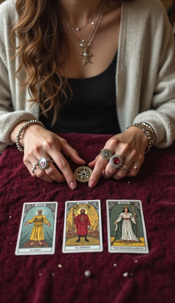 A woman in her fifties holds Tarot cards、Candles are burning in the background、Perfect cinematic surreal images, Tarot Cards!!, Tarot CardsEnvironment, Tarot Cards, Tarot Cards, [ Tarot Cards ]!!!!!, Tarot Cardss, Tarot Cardsとして, Tarot Style, Wizard to do tarot reading, fortune teller, floating Tarot Cards, Tarot Cards characters, rider-waite tarot, The Art of Tarot, Lovers Tarot Cards