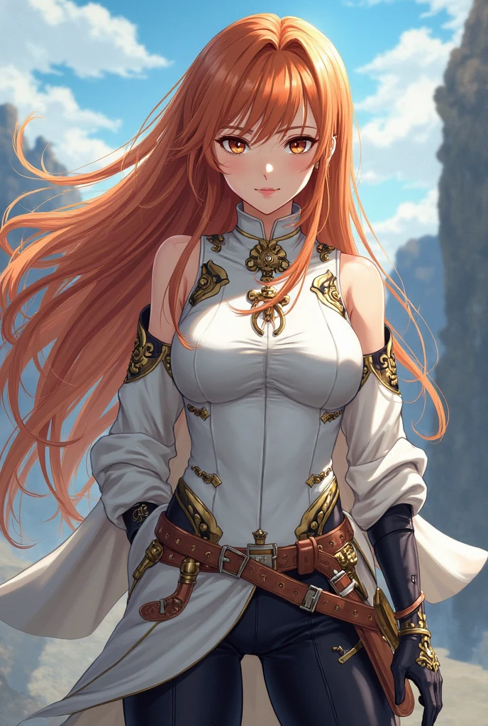anime girl with long red hair and a white dress in the desert, anime goddess, detailed digital anime art, smooth anime cg art, detailed anime character art, beautiful alluring anime woman, beautiful anime girl, beautiful anime woman, digital anime art, detailed anime art, artgerm on artstation pixiv, seductive anime girl, attractive anime girl