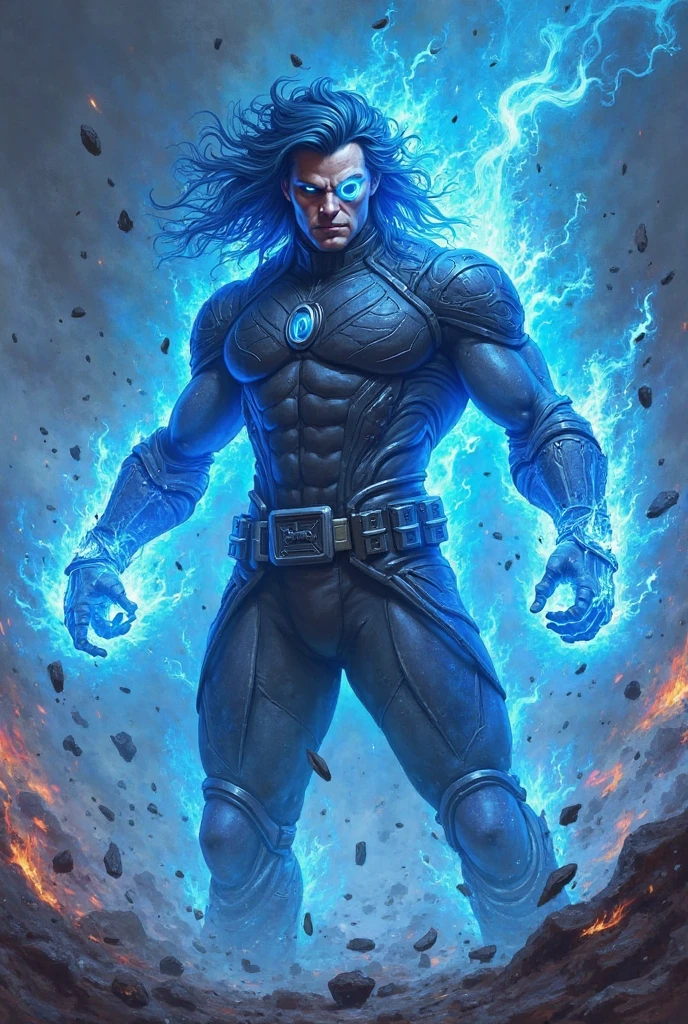 (Zombie: 1.2, body decayed), blue and black lightning effect particles emitted on the body, on the ancient battlefield, the border of the Qin country as the background, full body, ultra-wide angle, clear HD, 8K resolution, digital painting, concept art, Shinkai Makoto style, POP trend, Pixiv hot trend.