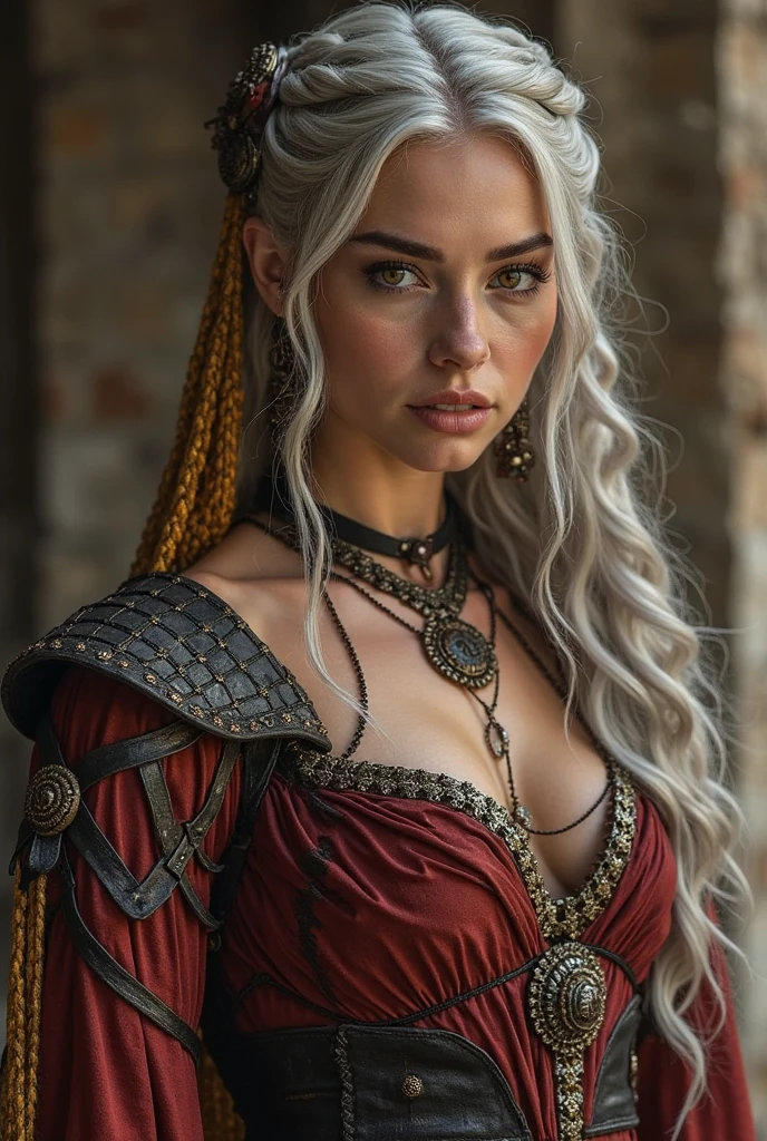 Art image as house of dragons set, house of dragons targaryen princess, beautiful, long hair, antique Greek costume, ancient extreme focus, sharp details, sexy, small breast, smiling