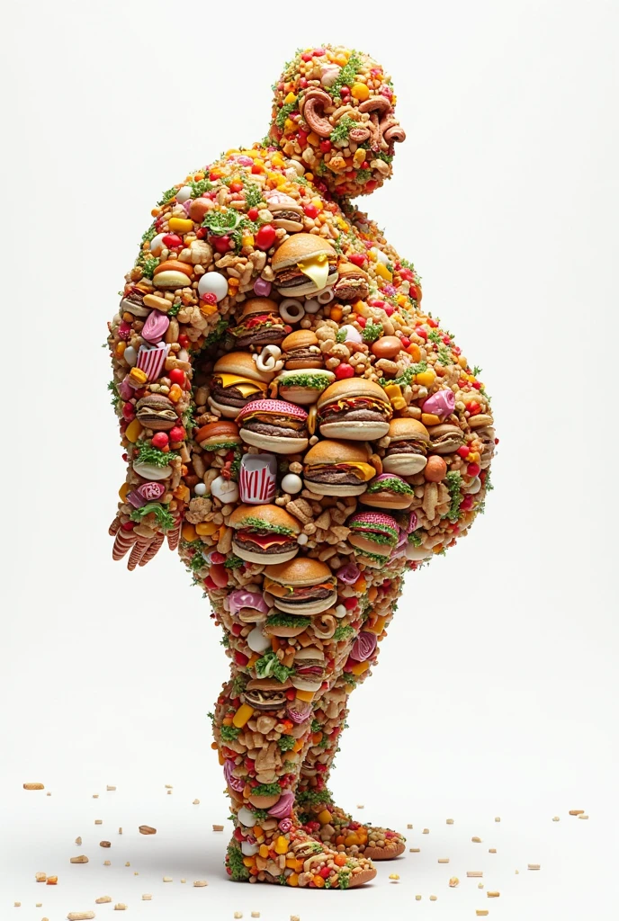Image of a person eating 1 billion kilograms of food to lose weight