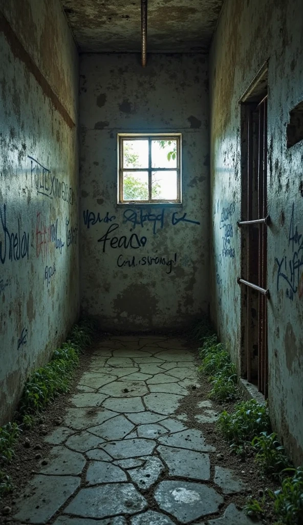 instagram style, realistic wide angle photo of a Russian slutty sexy (naked:1.3) 20 year old woman, sad look, in a soviet themepark, dirty, vandalised, smashed door, broken windows, trash on the floor, graffiti, detailed, polaroid, raw, analog style, kodak portra 400 film, 4k, extreme detail,