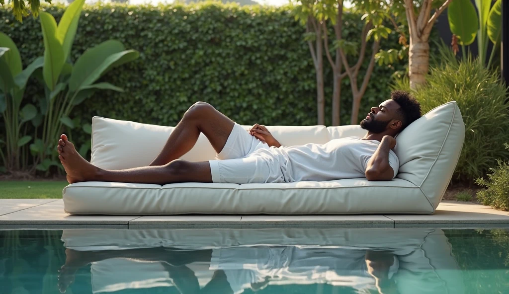 Homem na piscina