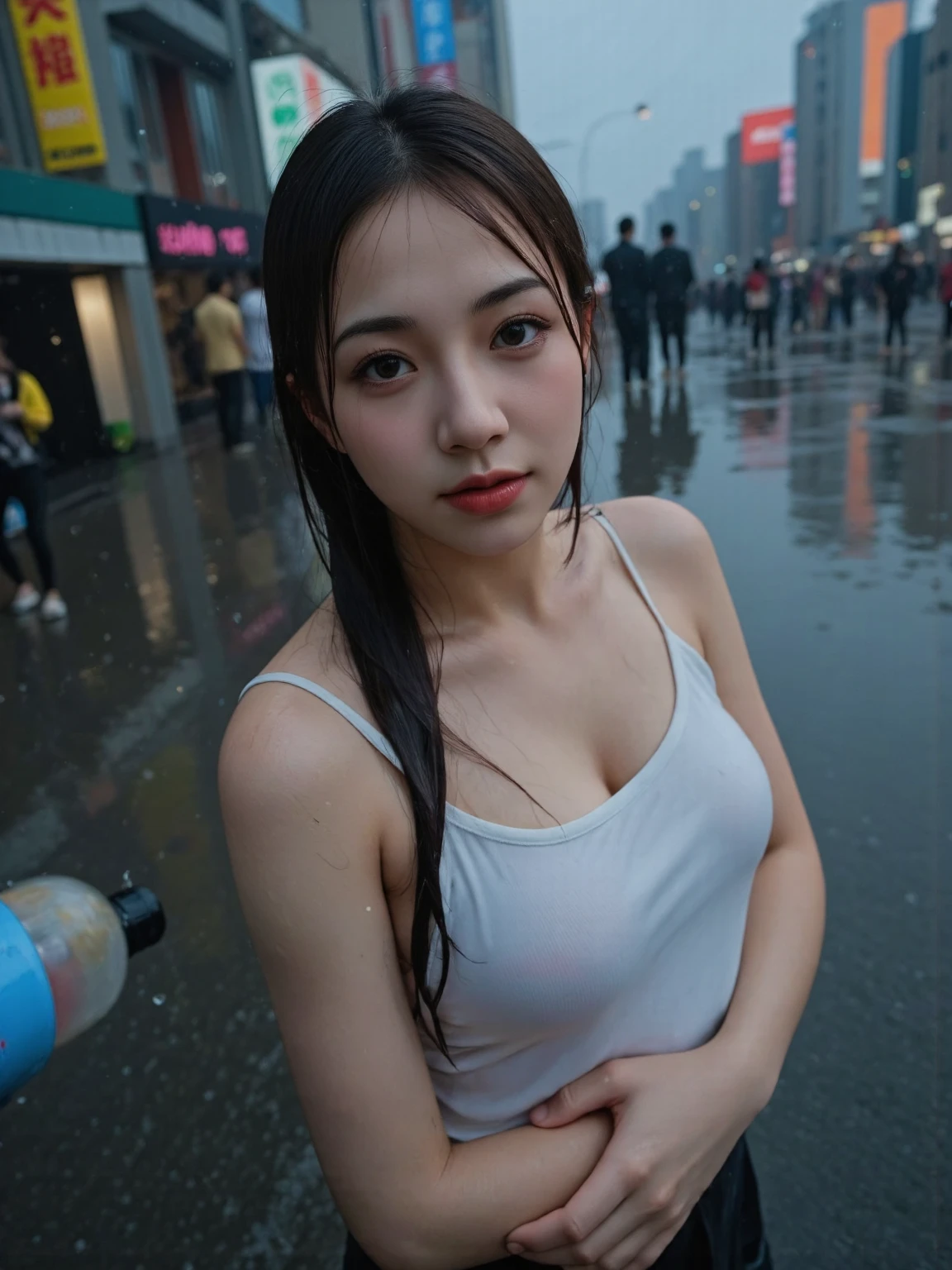 1girl, smile, (((small breast))), (((bokeh))),depth of field, cute face, looking at the viewer, masterpiece, modelshoot style, cleavage, full body portrait, sexy pose, ((8k, RAW photo, highest quality, masterpiece), High detail RAW color photo professional photo, (realistic, photo realism:1. 37), (highest quality), (best shadow), (best illustration), ultra high resolution, highly detailed CG unified 8K wallpapers, physics-based rendering, cinematic lighting),