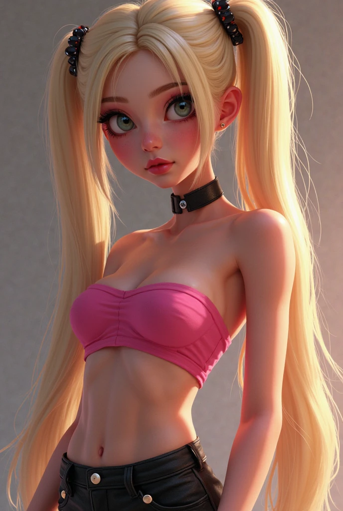 blonde woman in black leather bra posing for a photo, blond goddess, angelawhite, ava max, blond, amaranth, a gorgeous blond, perfect white haired girl, lacy, 18 years old, 22 years old, pale white skin, Kailee Mandel, 2 4 year old female model, very pale white skin, busty