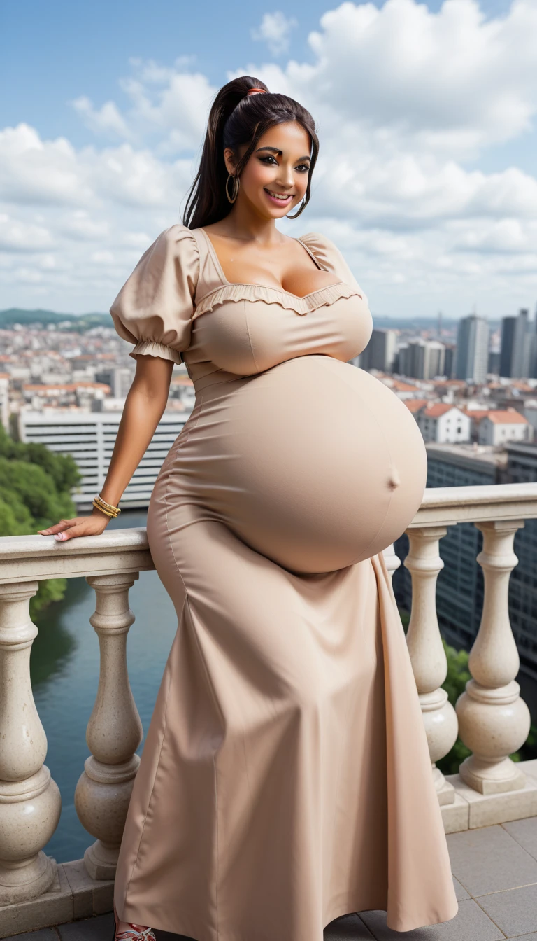 Extremely pregnant Maltese girl