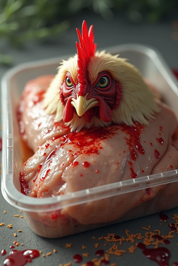 Animated chicken blood cake