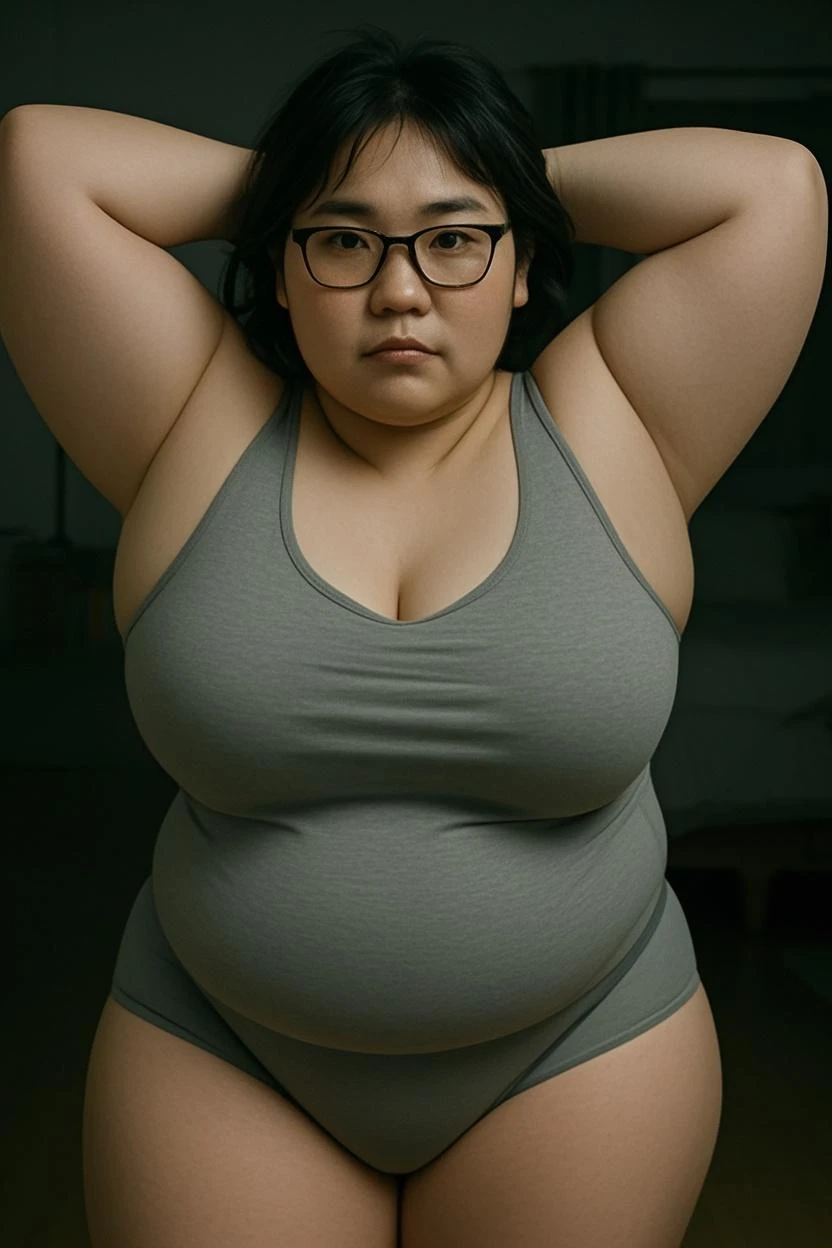 (Create a realistic and photorealistic photo image about girls)、Japanese Mature、sober、Glasses、Big Breasts、whole body、feel ashamed、underwear, Shade、35mm retro analog film photo, blur, tint, depth