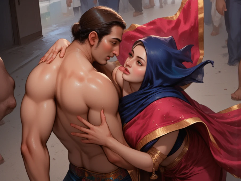 roman orgy, erotic scene, carassing, fondling, kissing, grabbing ass, grabbing breast, dynamic poses, crowded scene with adult man and woman, cleavage, see through clothes, cleavage, nsfw