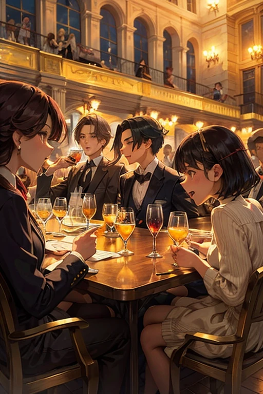 Irish pub open、8pm、One customer、One piano player、One singer、One bartender、chiaroscuro lighting, dramatic lighting, warm color palette, high quality, 8k, photorealistic, masterpiece, cinematic, dramatic