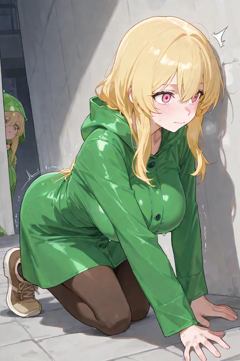 A girl in the gym without panties ejaculating