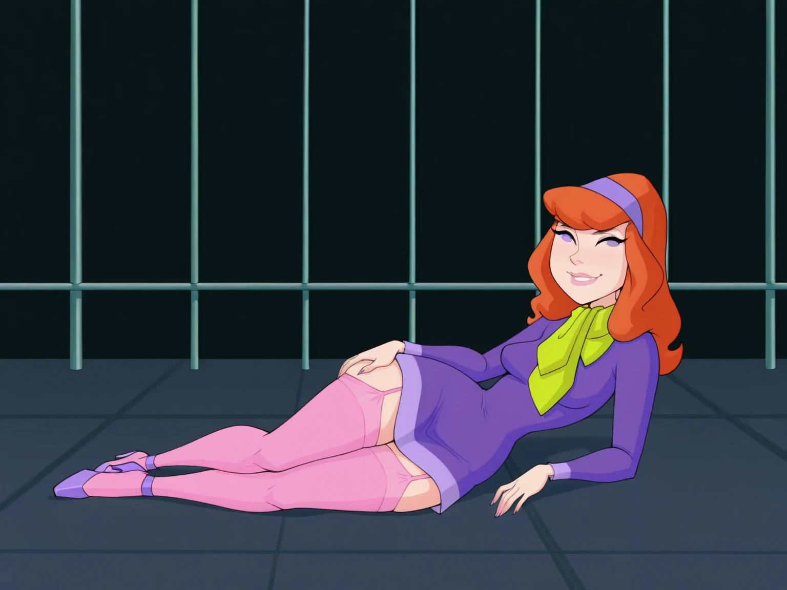 a cartoon of a woman in a purple dress sitting on a couch, comic pinup style, digital comic art, comic book style art, arzach comic book style, beautiful comic art, realistic cartoon, comic art, Daphne Ann Blake inspired, stylized comic art, high complexity cartoon, cartoon art, Comic Style Comics Art , Jessica Coelho