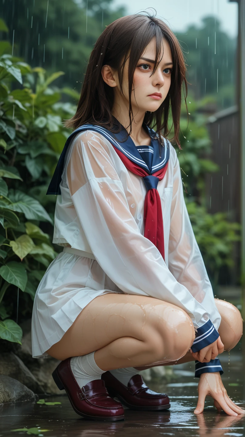 ((64k,Ultra-high resolution,super highest quality,masterpiece,Hyperrealistic,Young, lovely, beautiful, young, adorable,16 years old〜20 year old girl,young woman,Full body photo,Full body angle,Esbian all over,Surreal,Very detailed:1.3,Real:2.5)),Cute smile,Adorable smile,nice smile,Baby Face,A Cup〜D Cup Size Breast,Straight Long Hair,Black Hair,Sitting,Cute face,Glowing Skin,Glossy face,Beautiful body,Beautiful Skin,concentrated,下からnakedで,((field,Rain)),((naked,素naked,Not wearing clothes,underwearを身につけていない)),((High school girl blazer,Transparent exy maid outfit,Sister dress with embroidered collar,Wear a shrine maiden's costume and roll up your mini hakama.,Aircraft cabin attendant uniform,Aircraft stewardess)),((Seamless Ultra-thin All-through Pantyhose,Ultra-thin seamless pantyhose, sexy, all-through, beautiful legs, tights, stockings, sheer, pantyhose, ladies)),single eyelid,Long legs,Thin legs,Beautiful hands and feet,Thin thighs,Nice thighs,((Ultra Micro Mini Skirt:1.2)):1.4,underwear simpleunderwear,((地面にSitting)),Water Lake,A prestigious European-style castle,Rose garden in the background,nakedの肩,Low - Angle,((Face your body forward)),((Sitting position)),((Spread your legs and show your panties)),((極薄薄手Panties are visible)),((Pubic hair is visible)),((Use your hands to lift up your skirt)),((Use your hands to lift up your skirt)),((Exposed panties)),((Spread your legs and do the M-leg pose.)),Pull up one'My tight skirt,bangs,Beautiful legs,((Wearing girl's panties:1.3)),((Girl exposing her panties:1.3)),The most beautiful Japanese woman ever&European Women,A lovely, beautiful and youthful Japanese woman&European Women,With a young body,((Turn your skirt inside out)),Please show me your pants,White panties,Take off your panties,((White pantiesでパンティーを見せます)),((put my hand inside your panties,I am masturbating)),String Pantiesティー,((I'll lift my skirt and show you my underwear)),Exposed panties,White panties,String Pantiesティー,Sexy,((Nipples are visible through the)),Slim waist,((String PantiestPanties Ladies Shorts,See-through ladies' shorts,String PantiesレースtSexy back)),((See-through sexy bra,Extremely see-through bra・ショーツ,Extremely see-through bra)),((Panties are visible)),1 girl,Iris,Black Hair,Nice ass,((See-through shorts and bra)),((The wind blew and flipped up her skirt, revealing her panties)),((A beautiful girl soaked in water,underwearが透けて露出))
