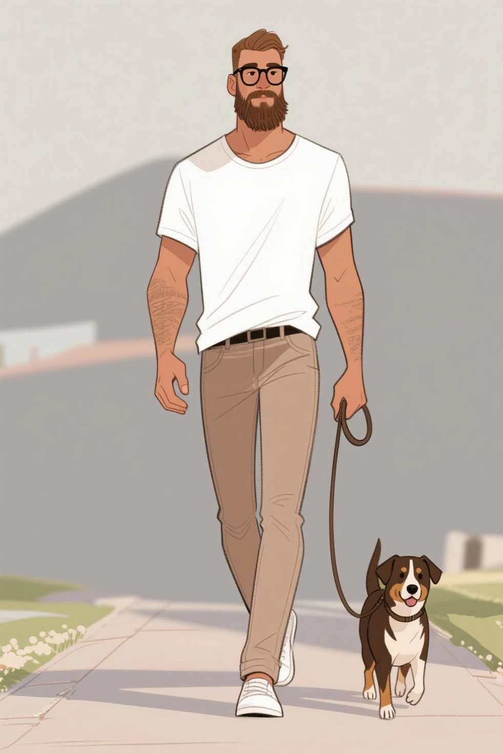 ((An anthropomorphic red fox)) male, tall, black beard, with realistic fur, (( wearing black shirt)), black shorts, ((wide torso)), at Mexico, ((wearing sunglasses)), long tail, Manos de pelaje oscuro, mejor calidad, ((full body))