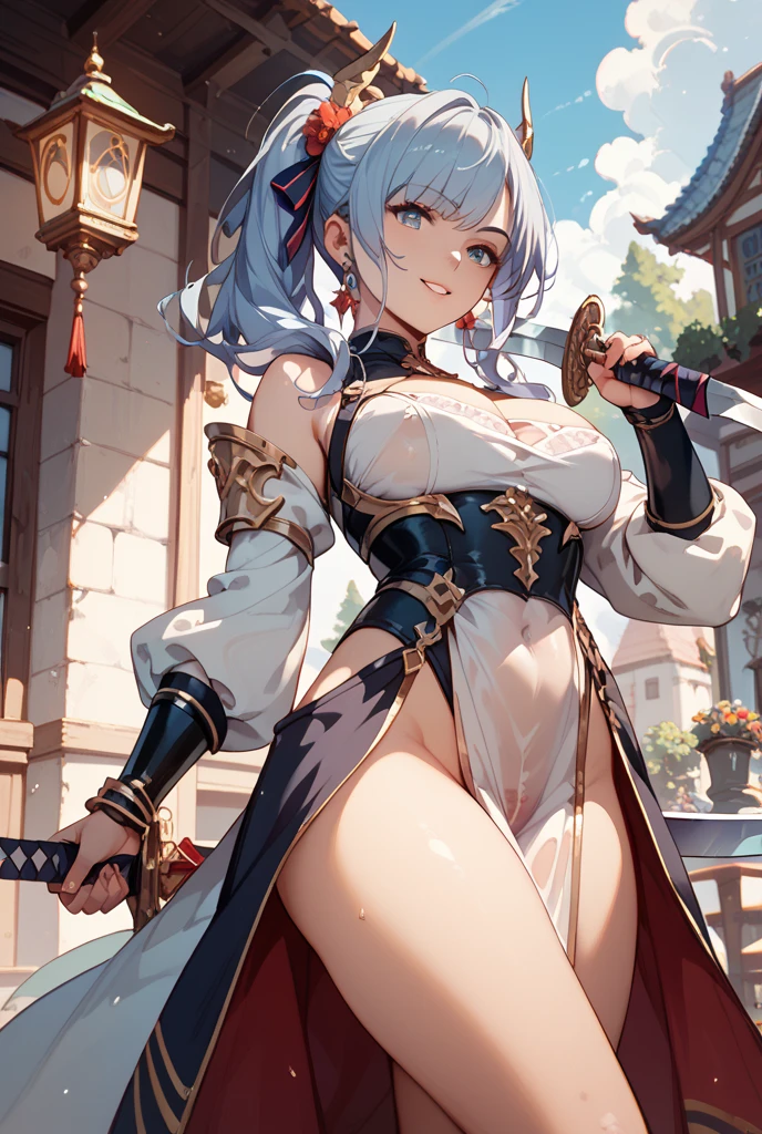 Top quality. Illustration. Girl. A world of swords and sorcery. Underwear. Pubic hair. sticking out the buttocks --auto --s2