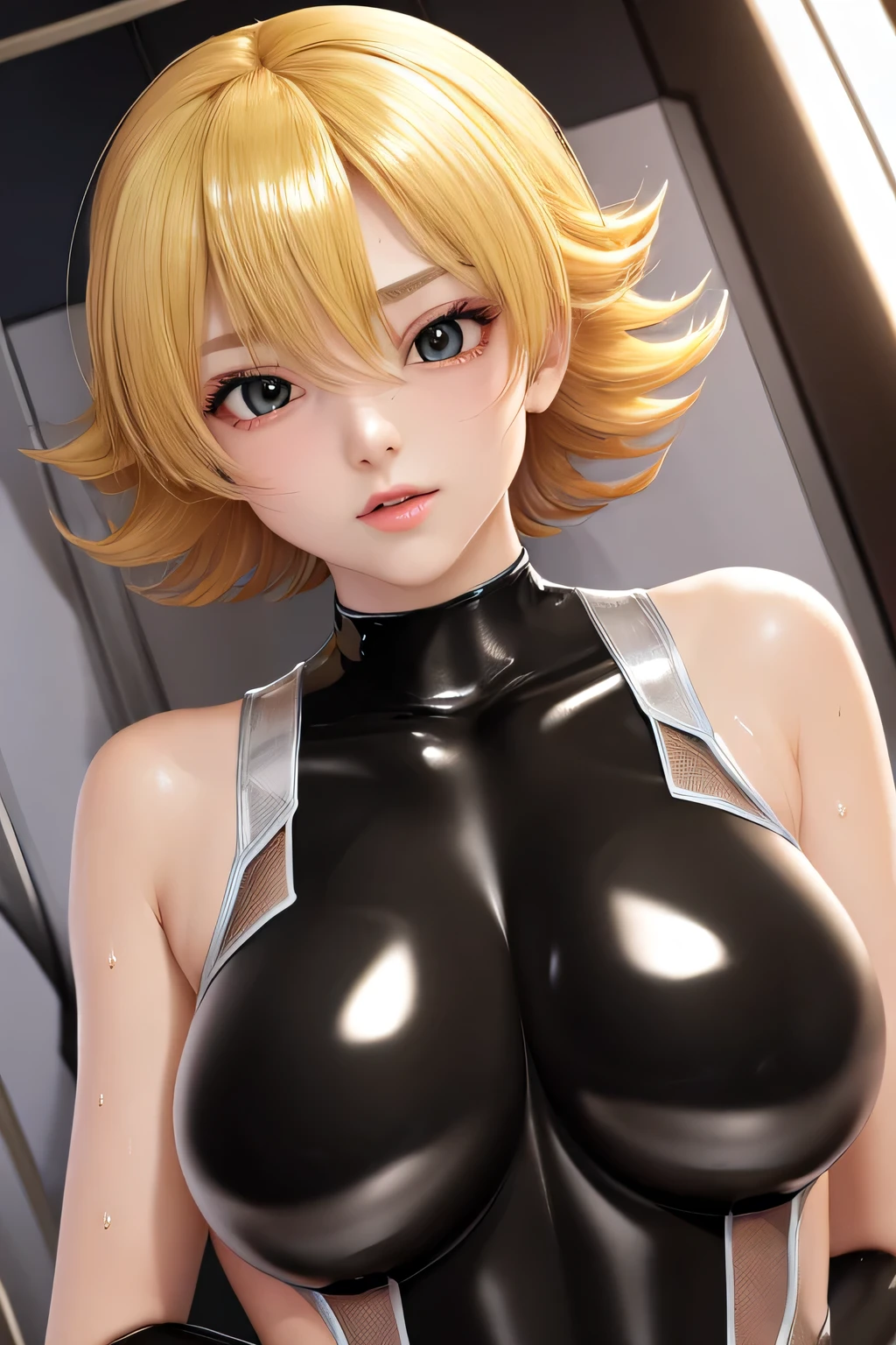 masterpiece, Highest quality, Unreal Engine, Super Resolution, Very detailed, Complex, colorful, Clear images, Sharp focus, Digital Blending,
Beautiful woman, silent hillナース, Perfect Eyes, Perfect Face, Ultra detailed hair, Ultra detailed face, Very detailed lips,Vivid expression, Healthy Body, Beautifully detailed sweat glands, Smooth skin texture, Carefully drawn,
(Fancy latex suit), (humidity:1.2), Beautiful Eyes, (Attractive face:1.2), (Beautiful Skin), (Big Breasts), Puffy nipples, Sticky with sweat, In a dynamic pose,
silent hill, indoor, In the basement,