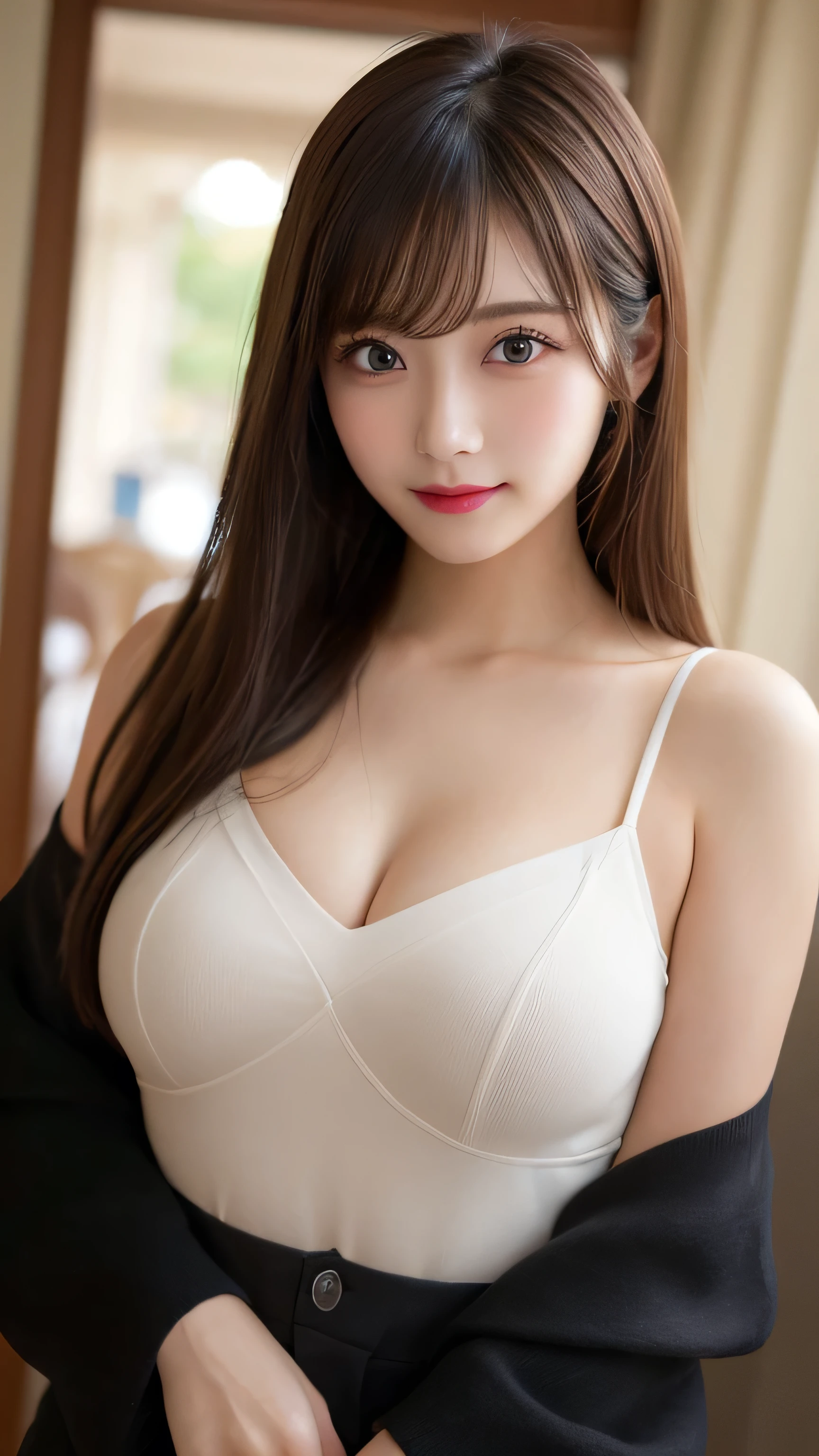 18 year old beautiful girl, Big eyes, Large breasts, Petite and slender, 8K, of the highest quality, (Highly detailed head: 1.0), (Very detailed face: 1.0), (very detail hair: 1.0), maid clothes, high detailed official artwork, anime moe art style, clean detailed anime art, Smile, Golden hair, Smooth long hair