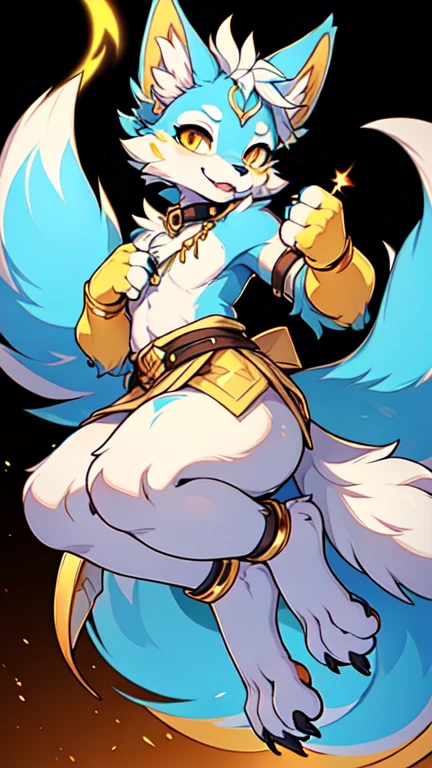 Full body tall male femboy wolf royalty pose 
