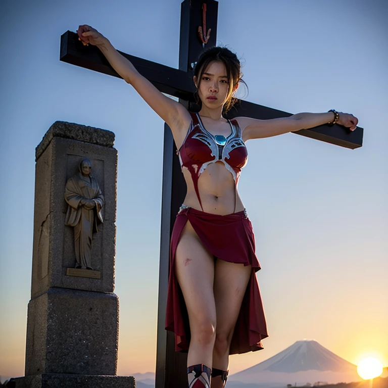 ( Masterpiece:1.25, exposed:1.2, White and vivid colors, Acutance, navel),  (sexy junior idol), ((face variations)), portrayed in the best quality and high resolution. The image should be ultra-detailed, realistic, and photorealistic with a touch of rawness. back lighting, colorful Light shines through delicate stained glass. The medium can be a combination of photography and concept art. The color tone should be vibrant and vivid, enhancing the overall visual impact. Whole Body proportions and all limbs are anatomically accurate, (nipple:-0.9) .