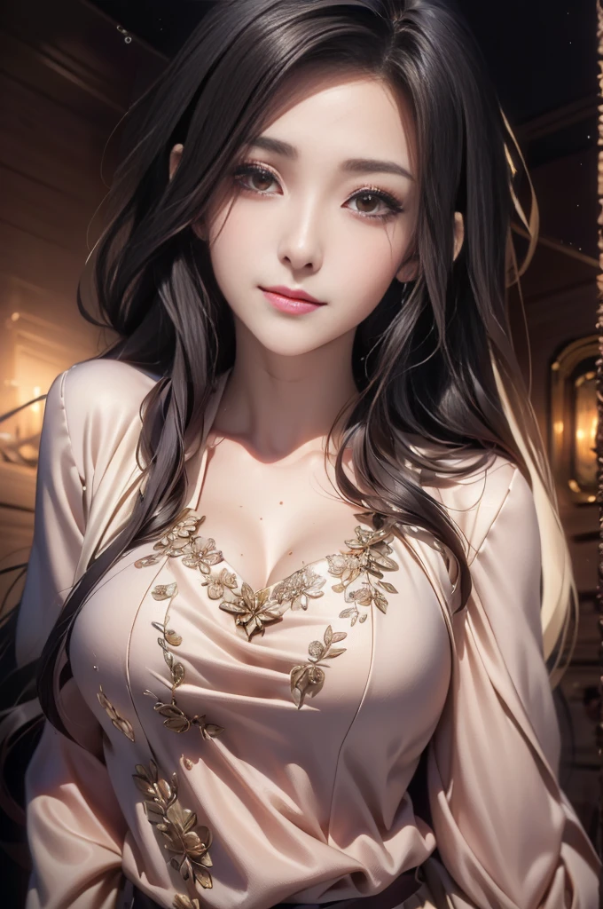 best quality, masterpiece, high resolution, 1 Girl,cheongsam,Hair accessories,necklace, Jewelry,Pretty Face,Above_Body, Tyndall effect,Reality, Dark Studio, Edge lighting, Two-tone lighting,(High Detail Skin:1.2), 8K uhd, Digital SLR Camera, Soft lighting, high quality, Volumetric Lighting, frank, photo, high resolution, 4K, 8K, Bokeh, Pink Hair, nude,