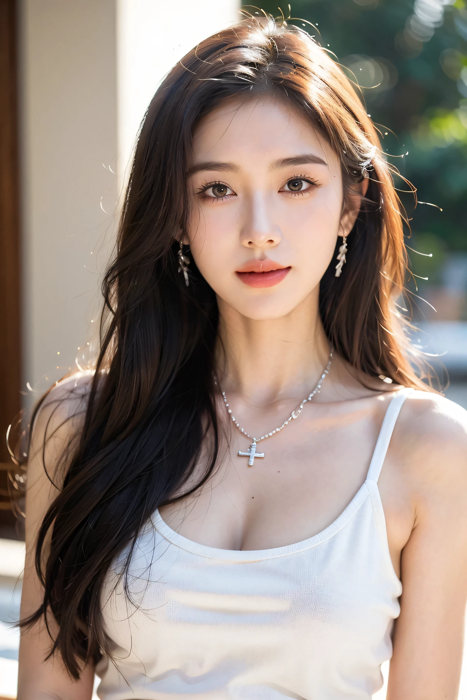 seed:381696201,((from above:1.2))、((Highest quality, 8k, masterpiece: 1.3)), concentrated: 1.2, Cute girl 1,Nipples erect、 Perfect beauty: 1.4,one piece、Randall Color:1.1, Highly detailed face and skin textures, Fine grain, double eyelid, whitening skin, ,Highest quality,Ultra-high resolution,you,1 girl,alone,_Shiny_skin,Iris,necklace,((brown_length_Wavy_hair)),(lips)),eyelash,Front hair,deal with,compensate,Shiny,pore,skin texture,Large Breasts、smiling face、Walking in the park、