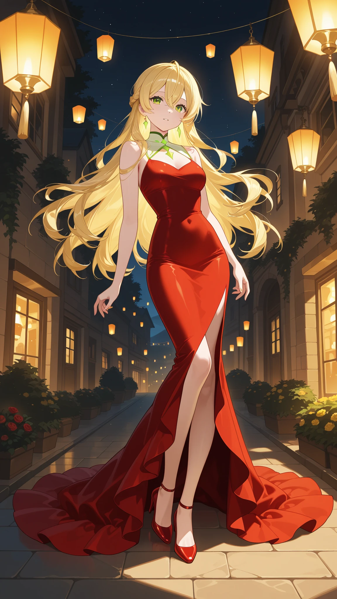 an art of milo manara of a russian blond girl with katanas , loose hair blowing in the wind , light revealing dress, occidental comic looks, dueling