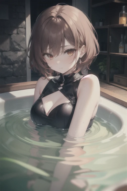 Fair skin, Black Hair,short hair、Wet crotch,Sexy pose,Natural light、Spread your legs,Covered in semen,Ahegao, ((Black Swimsuit:1.3,18-year-old、Highest quality、Complex、perspective, Very detailed, Detailed Background, alone、Red cheeks,bath,(Sweat), Big Breasts,Saggy breasts,Erect nipples,Three-dimensional chest,Slender body,the body is slim,smile,Thin legs,Beautiful areola,sort out:1.5,orgasm,Dripping Semen 1.4,スレンダーBig Breasts,Puffy nipples,smile,Fishnet tights,スレンダーBig Breasts,((Grab your chest))