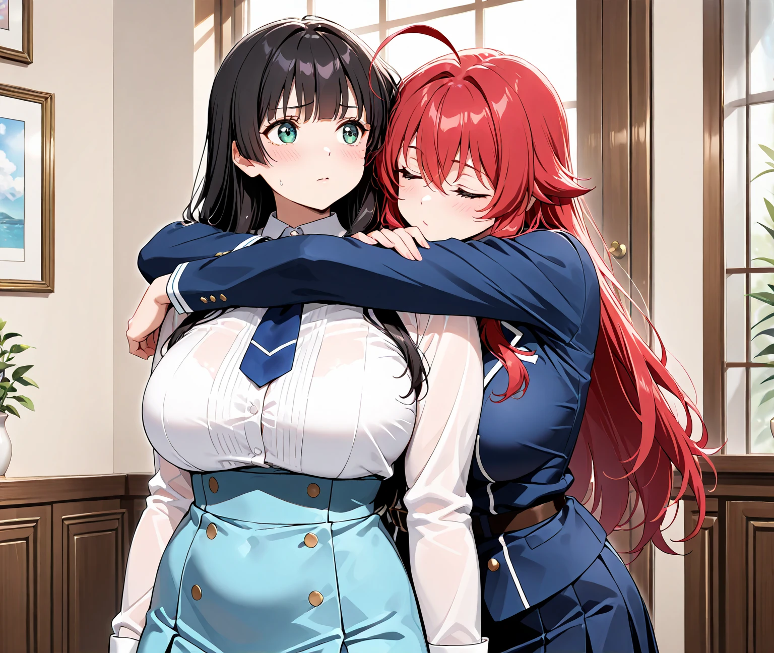 (lasterk:1.3), ((masterpiece,best quality,ultra detailed,8k)),brown_hair,collared_shirt,jacket,long_sleeves,makise_kurisu,standing,red_necktie,solo,1girl,white_shirt,perfect face,red_hair,purple_eyes,((blush)),upper body,(close_mouth)