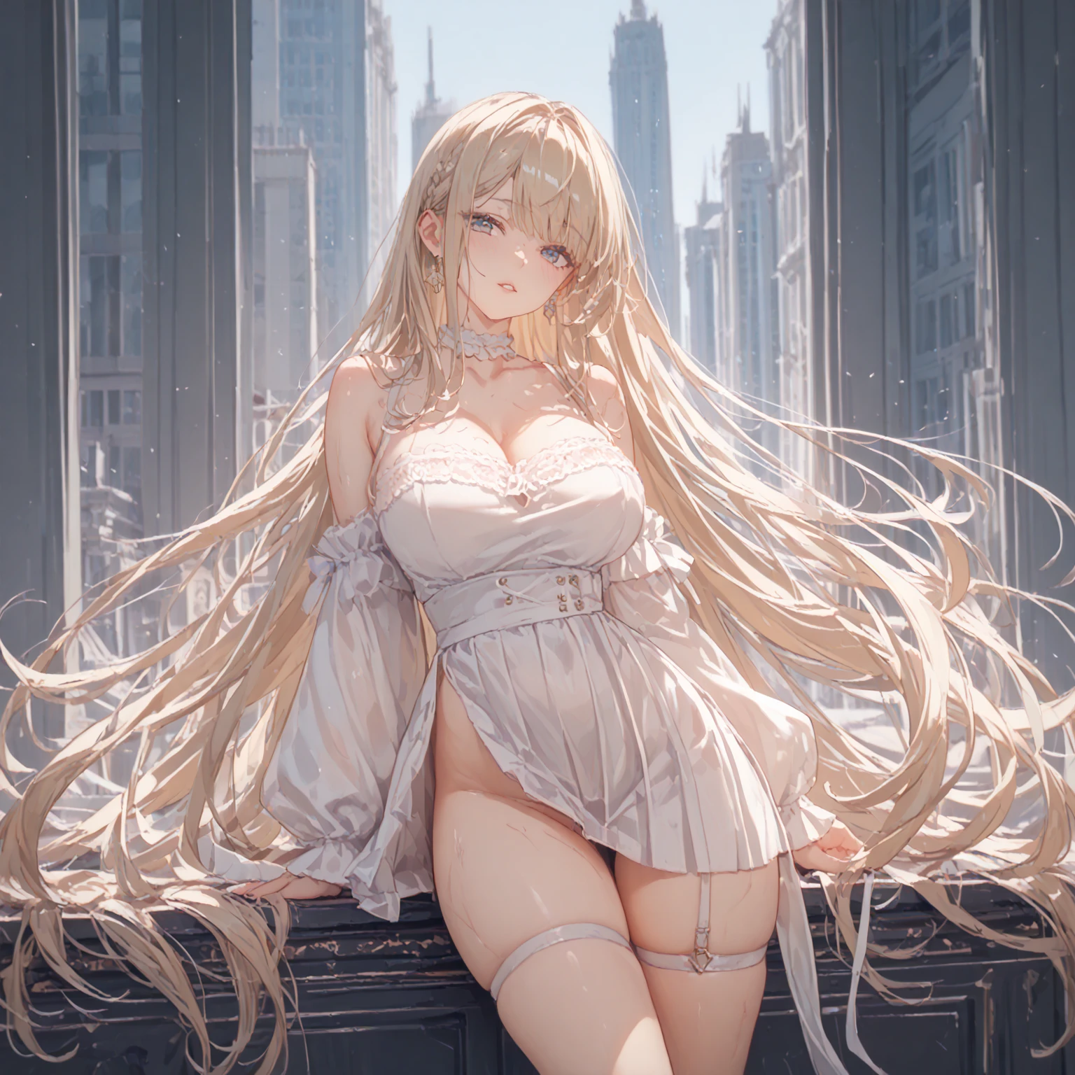 Super detail, illustration,(open suite:1.4),white body skin 1 girl sexy, super beautiful details face, in beautiful sunset ,(city season night:2.0), sexy cute face, sexy body, surrounded 7 pastel light, ultra realistic,golden huge hair:1.6, hair ponytail, (( masterpiece, 8k, high resolution, super detailed))(golden red double shades huge long hair:1.3), small breast, detail breast, breast realistic :1.3, open legs:1.3, long legs, blue, tall body:1.2, girl pussy details:1.3, show her pussy , show her genital, Ass,(( show front body)), down and show, pleasure, sitting, hand Masturbation , clone legs