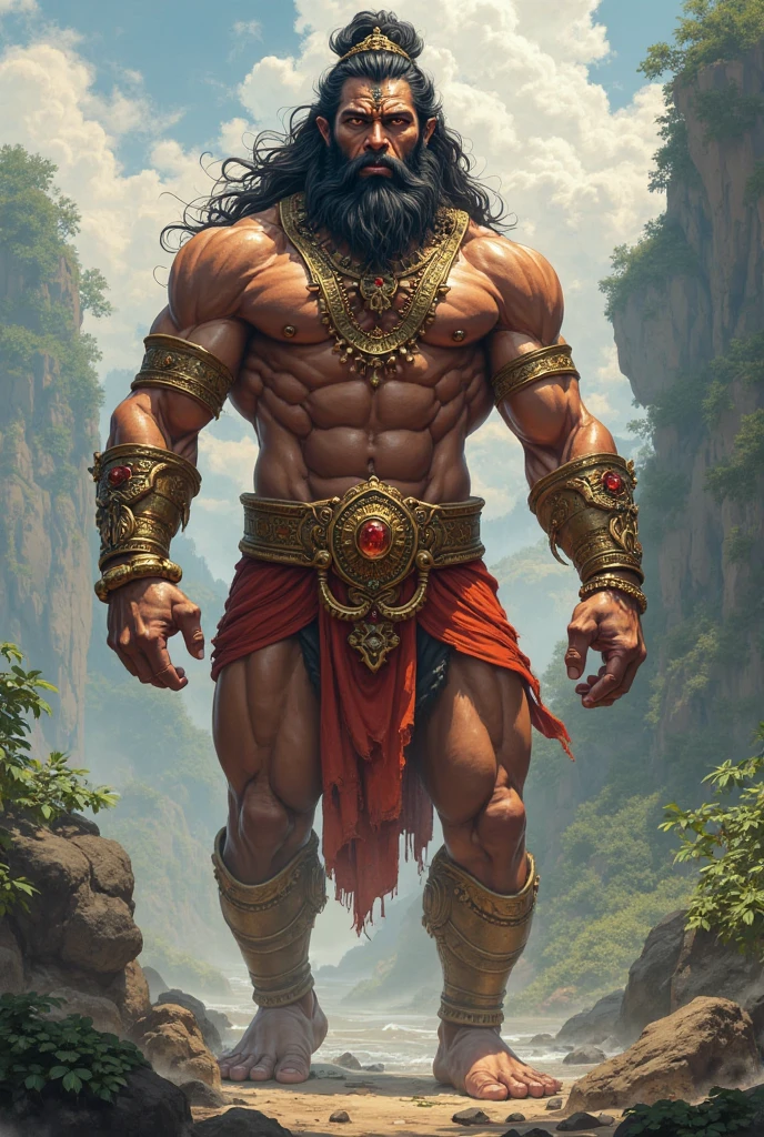 Lord Hanuman for money only face mix full body on the rock stand Hanuman 