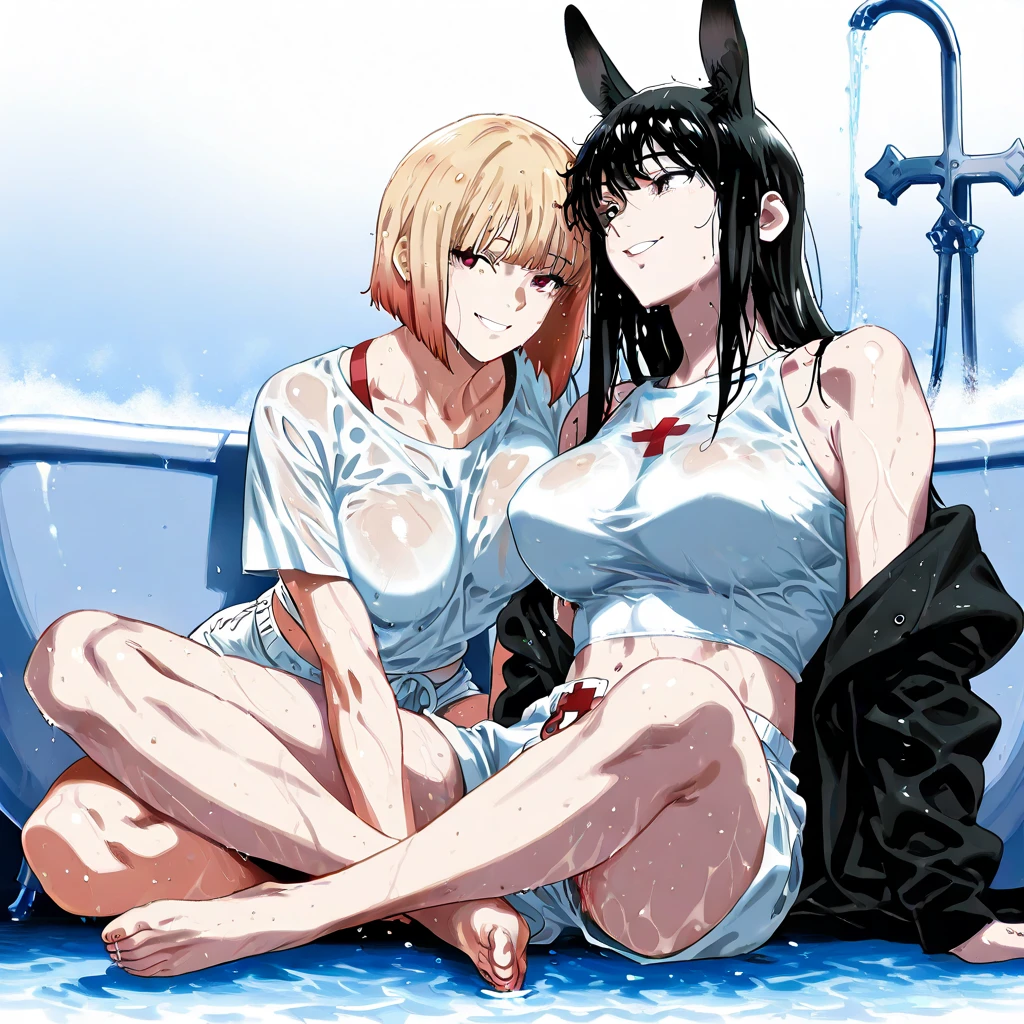 Three muscular girls with different skin tones have a lesbian anal orgy with sweaty, runny noses and armpit sweat.、bathroom、Bristly hairy、Incontinence Squirting、Smiling with white eyes
