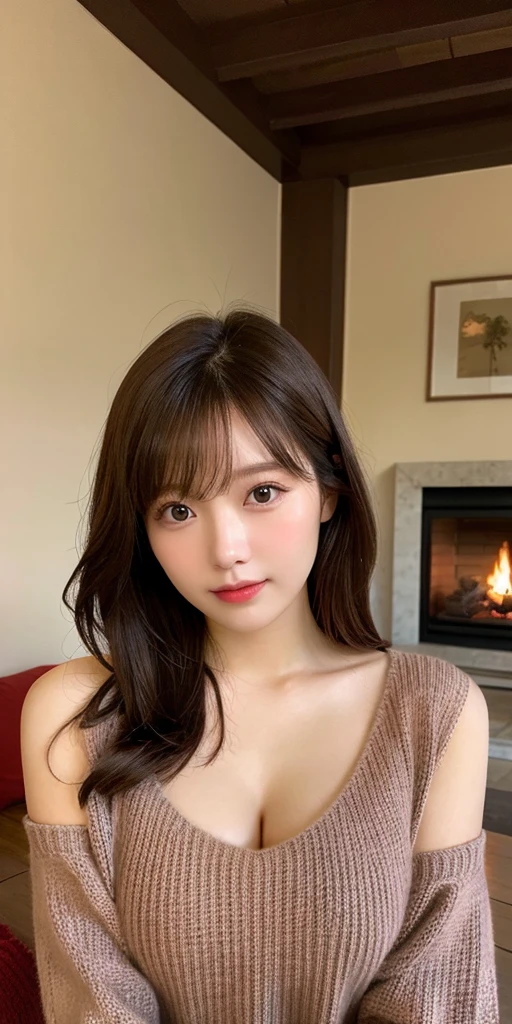 (highest quality、table top、8K、best image quality、Award-winning work)、one beautiful woman、(Fine and smooth red long knit:1.2)、(Precise and perfect smooth red long knit:1.2)、(Long, detailed red knit:1.2)、Shining beautiful skin、Fair-skinned super high detail skin、(accurate anatomy:1.2)、The most classy apartment living room、The most classy living room interior、A gentle smile looking at me、(Photo above the chest:1.1)、Standing gracefully、(standing elegantly:1.1)、Very bright and clean、(blurred background:1.1)、Portrait Photo、(low contrast:1.1)、(Draw soft and smooth:1.1)、extremely romantic、very moody、very bright、(very bright and refreshing:1.1)、Refreshing colors of youth、illuminated white skin、(The most natural and practical real furniture arrangement:1.1)、(The most classy apartment living roomに立つ:1.1)、very bright and vivid、(Real Yua Mikami's face:1.1)、(非常に詳細なReal Yua Mikami's face:1.1)、(Yua Mikami's perfect face drawn in detail:1.1)、no makeup