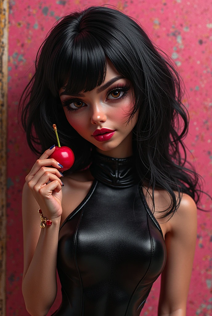there is a woman with a heart shaped object in her hand, neckline, thick lips, she tit, Portrait Sophie Mudd, thick red lips, 🤤 girl portrait, Amazing beauty, big and full lips, Asian woman, amaranth, deep red lips, sexy girl with dark complexion, sexy lips, Amazing beauty, sexy red lips