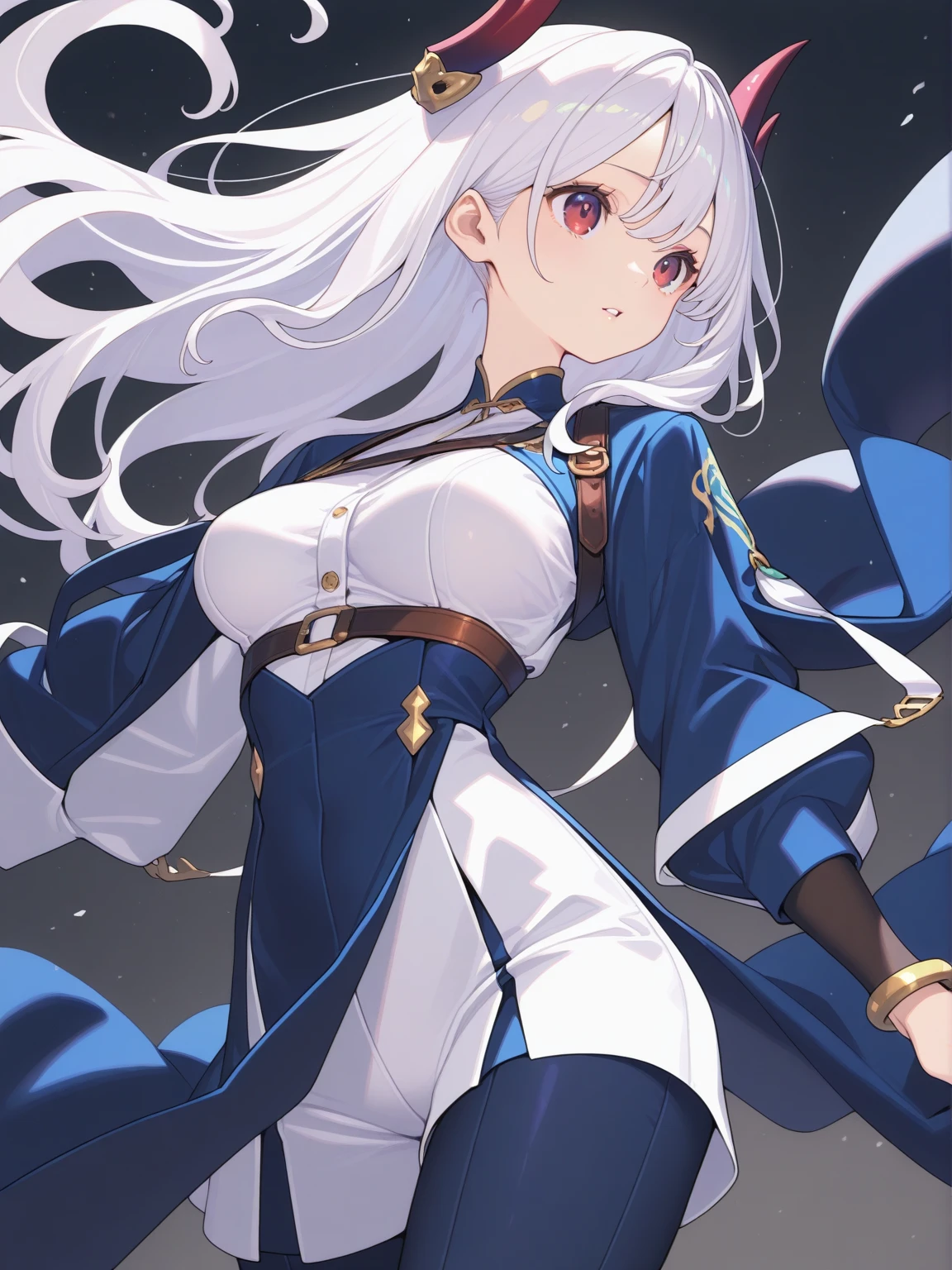 body high：166 cm
weight：45 kg
like：themoon(Especially the full moon)，sapphires，Various robes，Research and production of biscuits
detest：A rainy day when the moon is blocked
appearance：Silver-haired girl，Wears a high ponytail
clothes：Usually draped in a gray-black cloak，The inside of the robe is covered with white shorts，Sapphire pendants are usually hung on the chest，flatchest