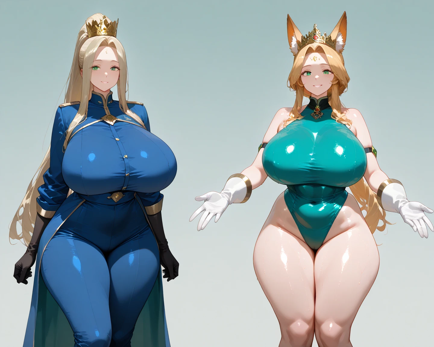 Anime Women, Adult female、Detailed face、amount、amount、Braided Pigtails, Zelda、Extremely Long Hair、Sharp eyes、Thick lips, ginormous body size, Extremely fat、extremely Chubby、extremely obese, obesity、obesity body、Double chin、Cheek、Thick neck、colossal Breasts、Extremely Saggy breasts、Thick upper arms、Thick arms、thick fingers、extremely Fat belly、Flabby belly、Flabby belly fat、Thick legs、colossal ASS, extremely pregnant, completely naked