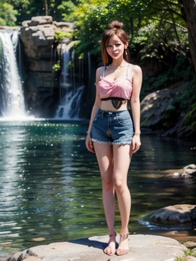 A beautiful asian and young bald girl.Her facial features are exquisite and fully conform to the golden ratio of human anatomy...Her long,stra Big breasts, huge chest, fat body, beautiful scenery, big breasts, big, big , busty , big breast, big , wearing a sexy black and white top, ripped jeans, fannypack, sneakers, baseball cap,sexy pose , big breasts , big breasts, huge , full body shot, thick body, stairs, beautiful smile , tall buildings , korea