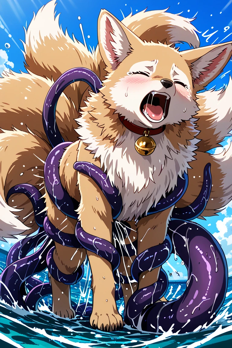 front page, high resolution, Superior quality, Best Quality, paid reward available, incomparable masterpiece, perfect work of art, absurdities, High quality illustrations, absurdities, perfect anatomy(good 1 guy, kemono, Muscle man)(furry, furry anthro:1.7)(furry body, Animal facial features, Characteristics of the animal body)(highly detailed body fur)SMILE, portrait, cinematic lighting, Full nude big penis NSFW, (high resolution, Best Quality, Masterpiece, high detailed), ((image of the King of Tekken, rey_Tekken7)), wrestling suit, muscular male, muscular, (big penis, big penis:1.2), ((((sweaty)))), ((angry)), ((blush)), (Tentacle bondage, Tentacle BDSM, Tentacle:1.7) tentacles, tied, happy, (tied wrists by tentacles, tied torso by tentacles, during), Lying on the front, Thick semen Expression of enduring pain, clenching teeth Orgy