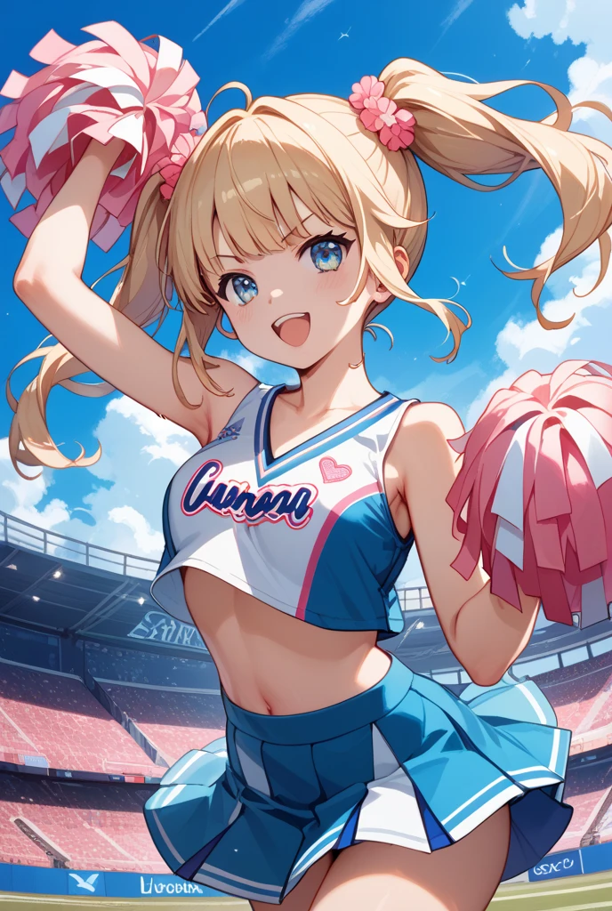 Highest quality、High resolution、Detailed Background、Beautiful face in every detail、Teenage beauty、Light color hair、Braided bob cut、ponytail、Perfect body line、Big Ass、fly in the sky、Cheerleader、I support you、(Pom-pom:1.2)、

(笑顔で大空にジャンプしているCheerleaderの少女:1.5)、

I support you、Sexy Costumes、Sexy Cheerleading Costumeini skirt、Emphasize underboob、Angle from below、Healthy thighs、Healthy Beauty、With legs apart、cute