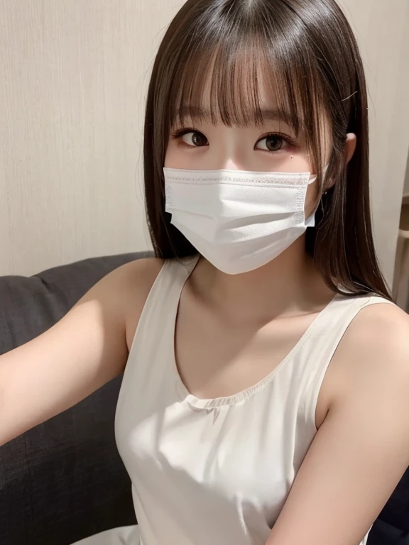 finely, High resolution, high quality、完璧なダイナミックな構shape, finelyて美しい目, Natural Makeup, Shibuya Ward、20-year-old girl、1 person、Clear Skin、Shiny Hair、、Tabletop, 最high quality, shape, Very detailed, finely, High resolution, 8K、Black Hair,, Blunt bangs, Side bangs ,Tentacles, Vine,, {Thin eyebrows:1.2}, blush,(Grin,Open your mouth),nurse, White Cosplay, nurse cosplay, nurse outfit, Are standing, hospital, Red Cross, (8K, RAW Photos, 最high quality, masterpiece:1.2), (Very detailed 8K 壁紙), 1 Girl, (alone:1.2),Photo of a Japan actress at the age of 20,mouth mask,Seductive pose、Showing off her luxury panties、