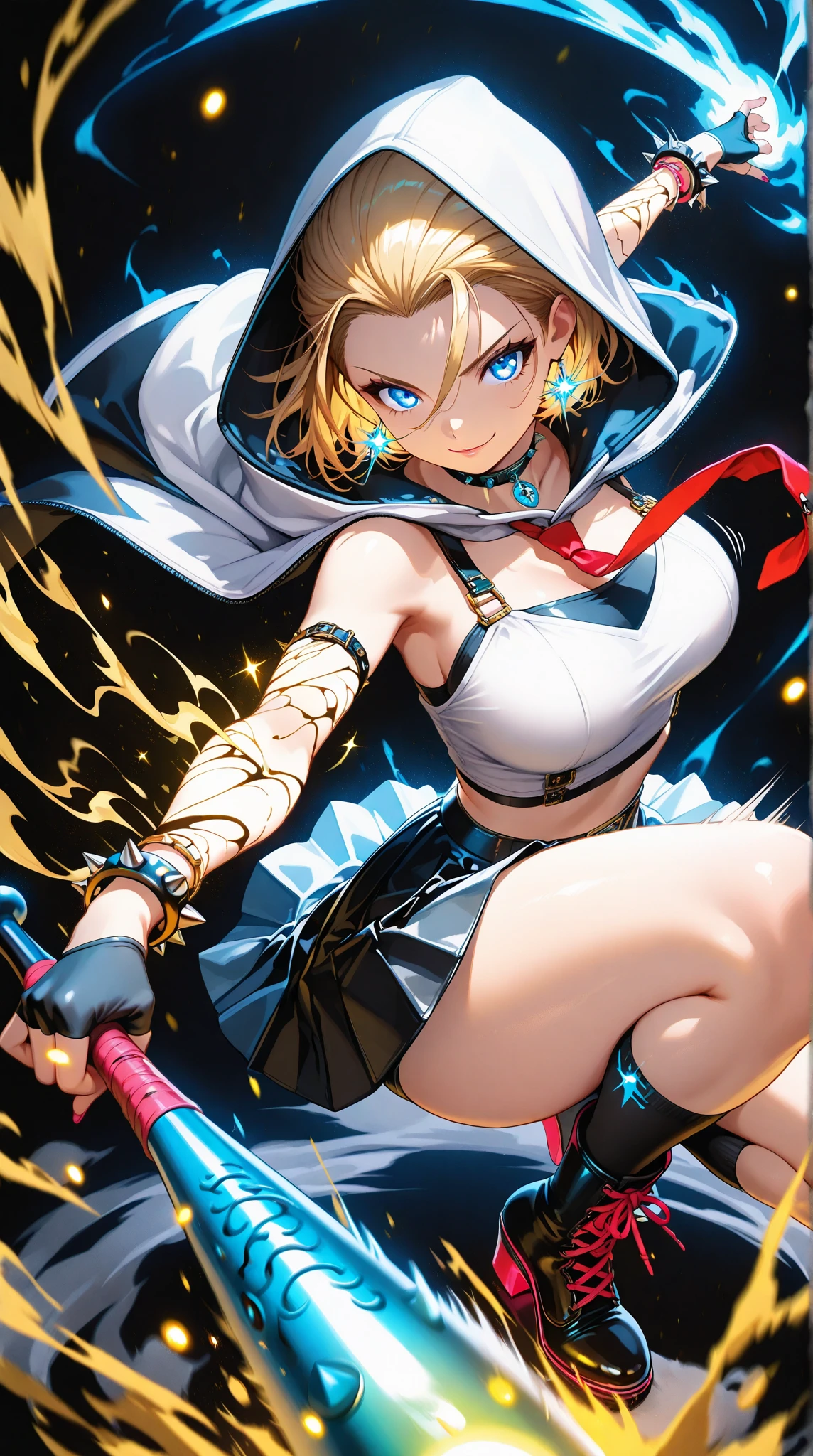 1girl,teen, ahoge, , okita_souji \(swimsuit\) \(fate\), large breasts , blonde hair, yellow eyes, pony tail
bare shoulders , cleavage,
clothing cut out, detached collar, navel cutout, thigh strap,
seaside_background,squat,(open_legs:1.3),dynamic_posing,smile,apart_legs,