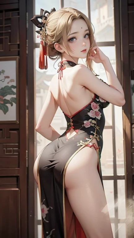 (Best quality,4K,A high resolution,Masterpiece:1.2),Ultra-detailed,Realistic, Black and white Hanfu,Black embroidery, Flowing white ponytail, Long flowing hair, White mask, The mask flutters in the wind, Fringed Hair Ornament, Peony flower, Ancient style, Wide sleeves, Dynamic pose, Dramatic composition, falling flower petals, red waistband, the complex background, Ancient architecture, Misty clouds, Fairy tale background, Swirling clouds, Cinematic lighting.